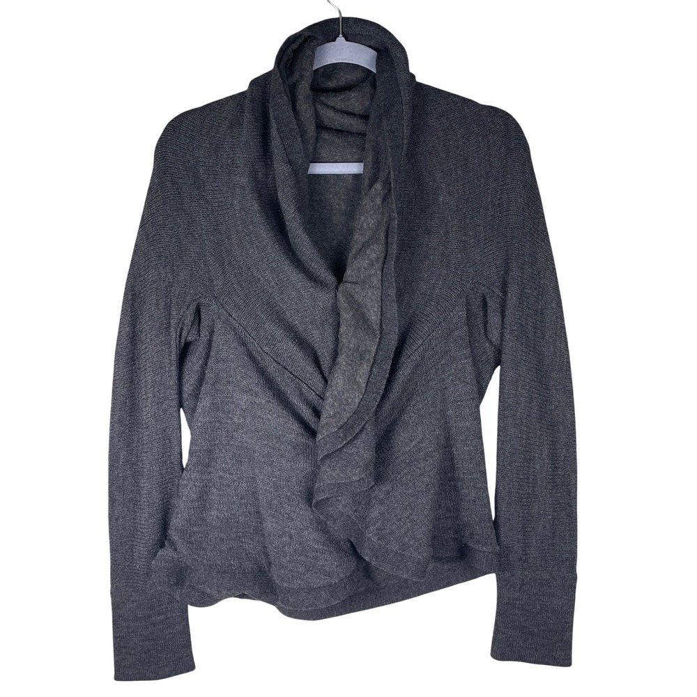 Vince Cardigan Womens Small Grey Drape Neck Shawl Collar Knit Sweater Minimalist